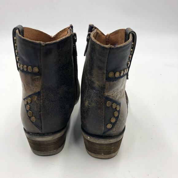 Circle G by Corral Star Inlay Studded Leather Ankle Boots Multicolor Size 7 M - Picture 9 of 10